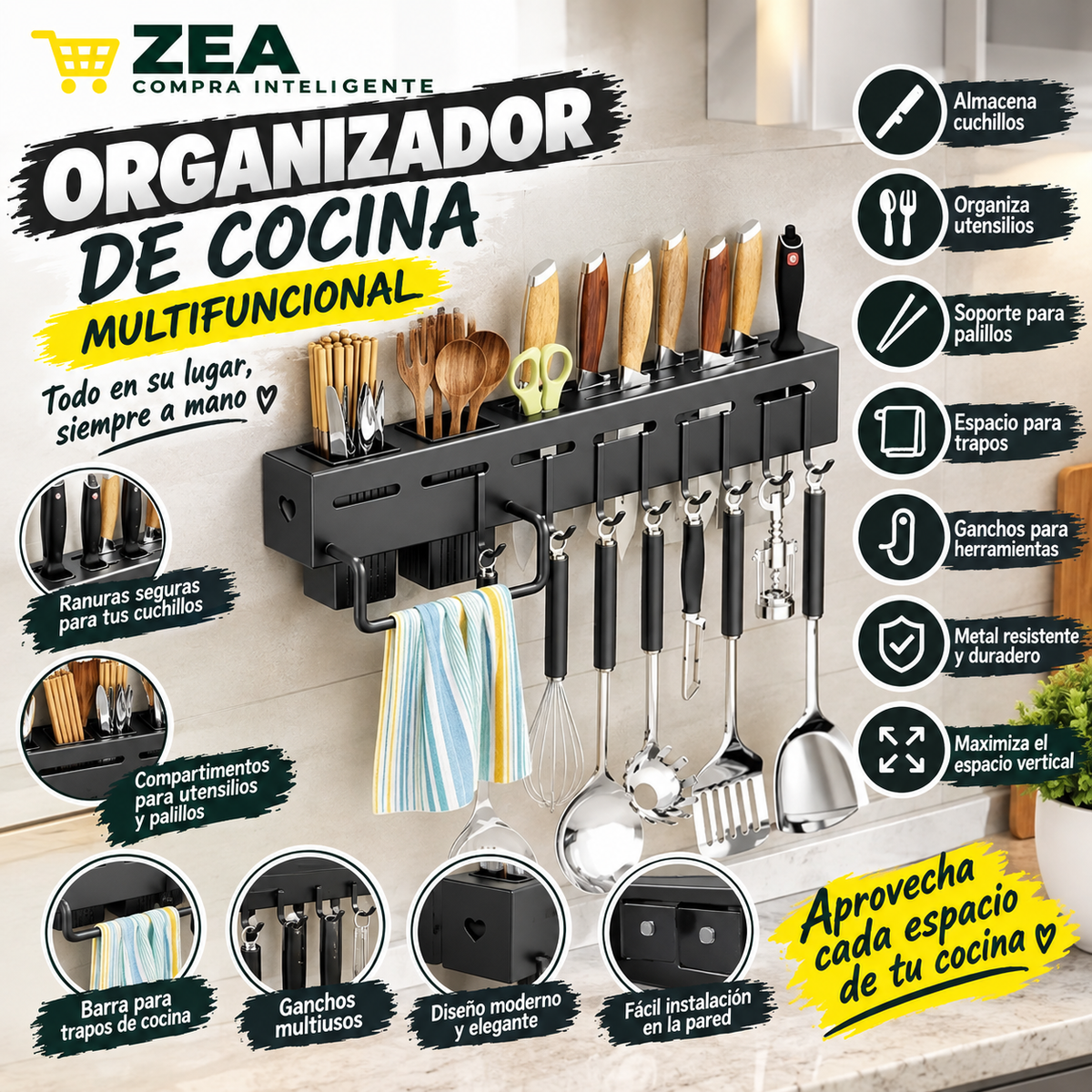 🪝Organizador de cocina multifuncional