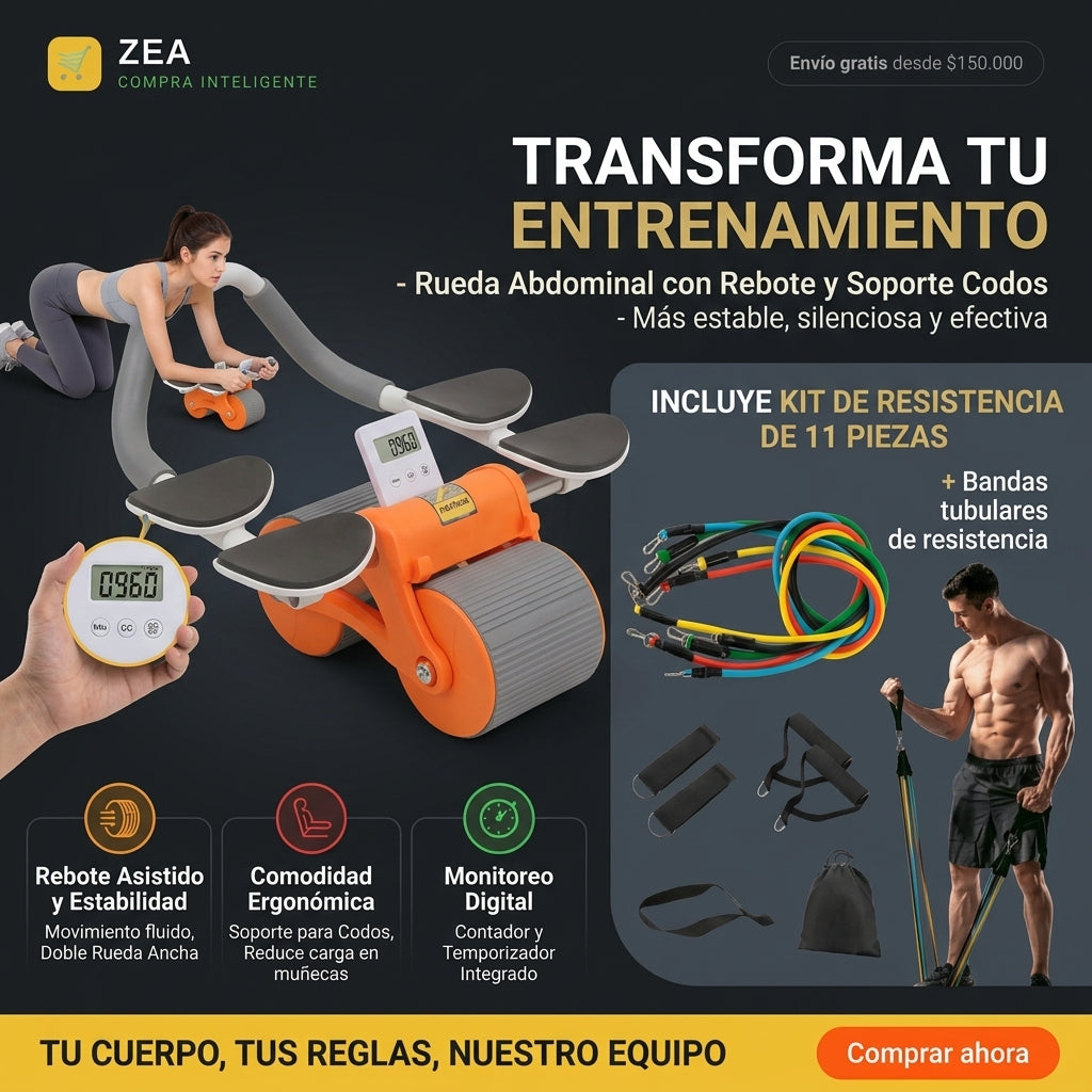 🔥Kit de Rueda Abdominal Automática