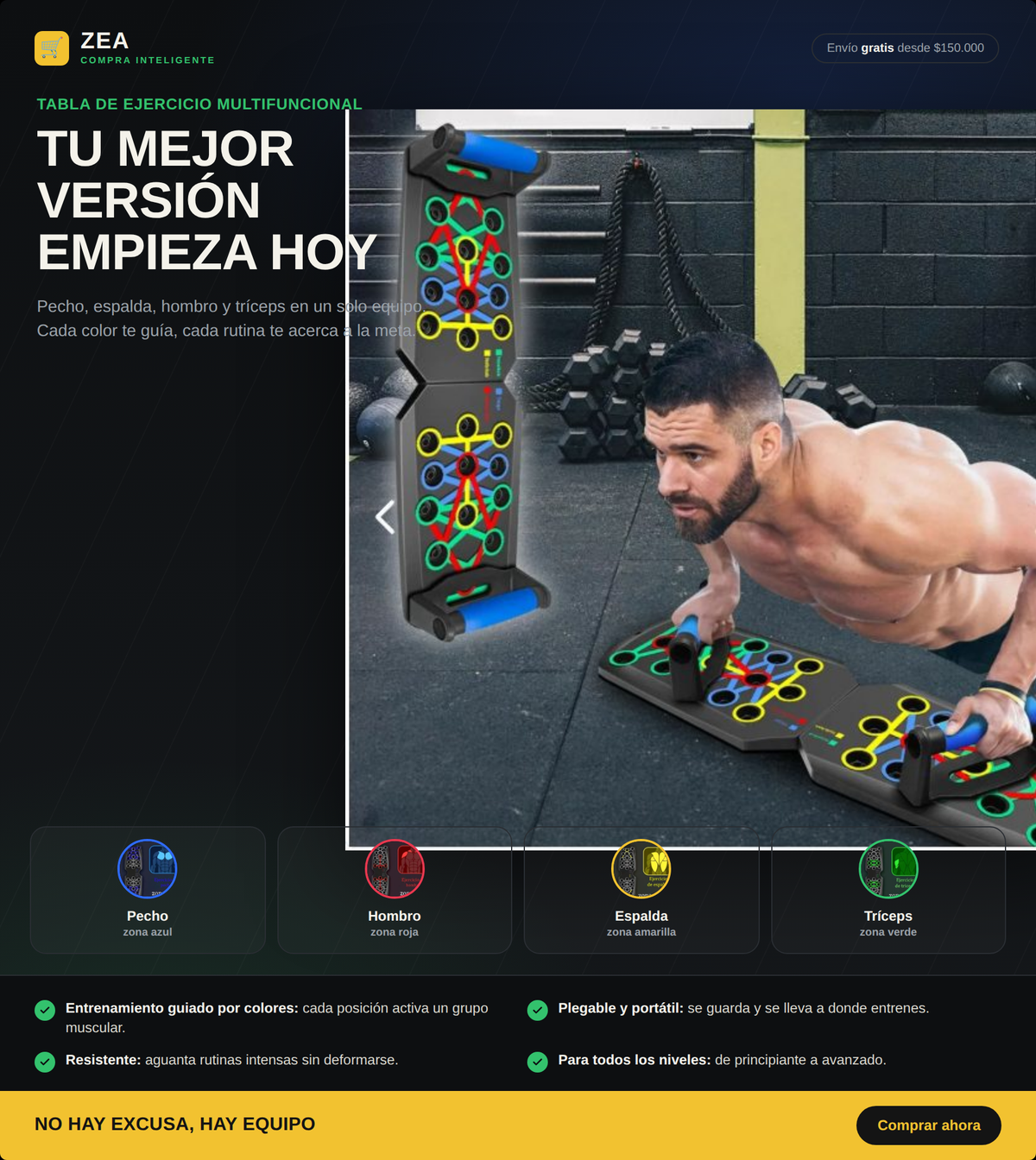 🔥Tablero Para Flexiones De Pecho Portátil