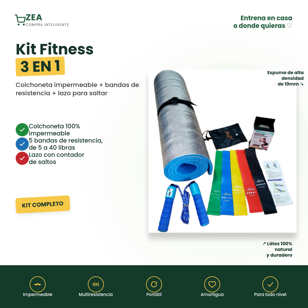 🏋️ Kit Fitness 3 en 1
