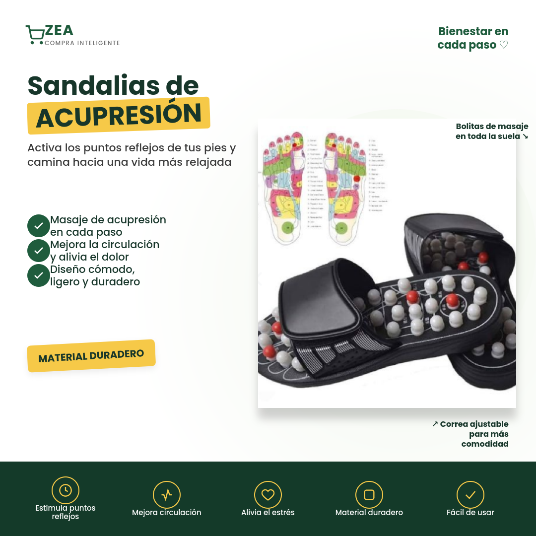 🦶 Sandalias de Acupresión | Masaje y Relajación en Cada Paso