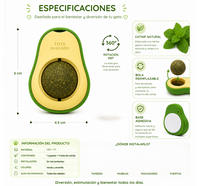 🐱🥑Aguacate juguete con hierba catnip